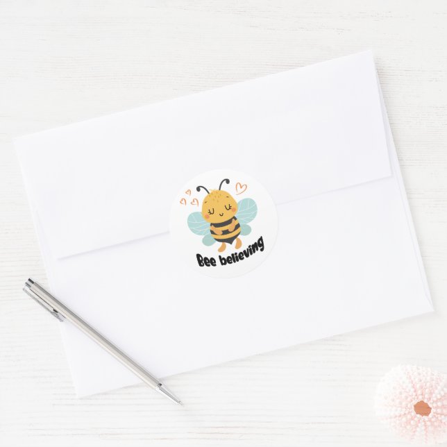 Sticker Rond "Croire aux abeilles" (Enveloppe)