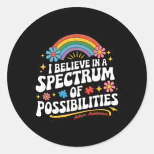 Sticker Rond Croire En Un Spectre De Possibilités Autisme Awar