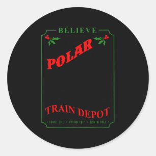 Sticker Rond croire tous à bord du dépôt de train d'express pol