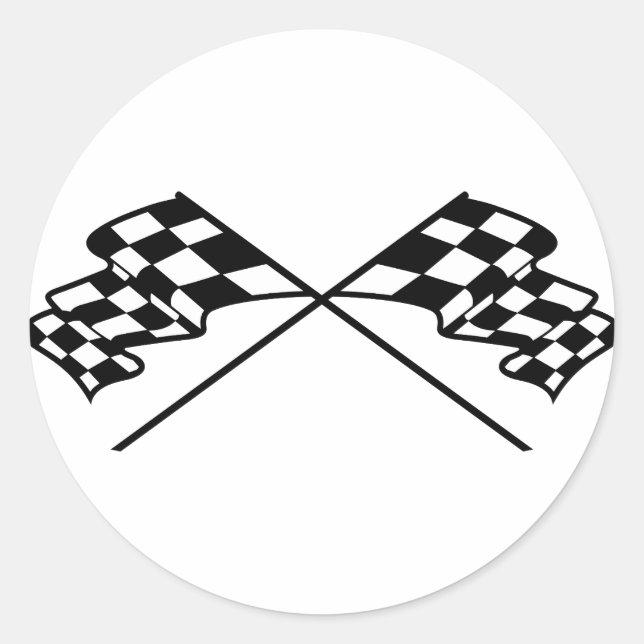 Sticker Rond Croisé emballant des drapeaux (Devant)