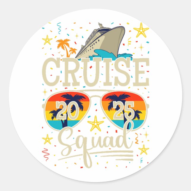 Sticker Rond Croisière 2025 Croisière Vacances (Devant)