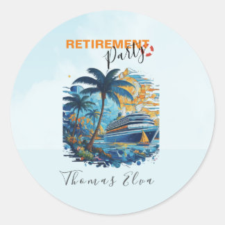 Sticker Rond Croisière à la retraite, Croisière
