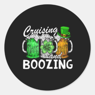 Sticker Rond Croisière Boisson Irlandaise Jour de la Saint-Patr