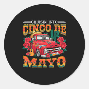 Sticker Rond Croisière Cinco De Mayo Mexique Fiesta mexicaine C