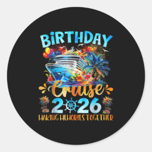 Sticker Rond Croisière d'anniversaire 2026 Rassembler les souve
