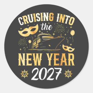 Sticker Rond Croisière dans la nouvelle année 2027