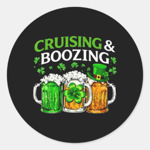 Sticker Rond Croisière de boisson irlandaise Jour de la Saint-P