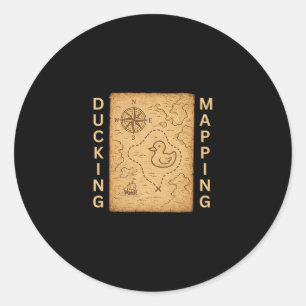 Sticker Rond Croisière de cartographie de canard Comp Carte nau