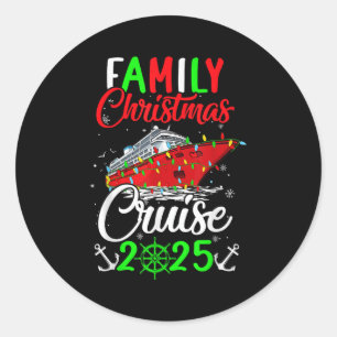 Sticker Rond Croisière de Noël en famille 2025 Squad Xmas Funny