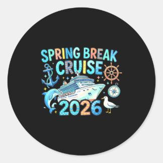 Sticker Rond Croisière de vacances de printemps 2026 voyage en 
