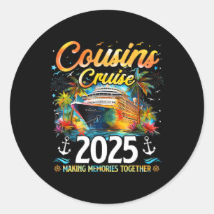 Sticker Rond Croisière des Cousins 2025 Croisière Vacances d'Ét