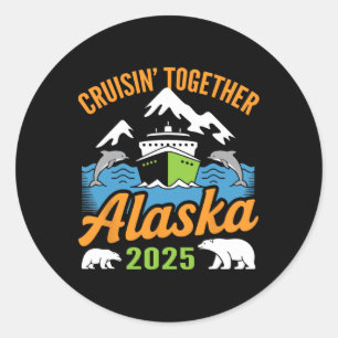 Sticker Rond Croisière en Alaska 2025 En croisière ensemble Vac