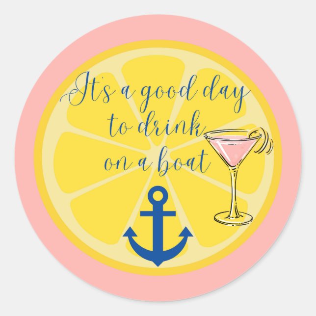 Sticker Rond Croisière en bateau (Devant)