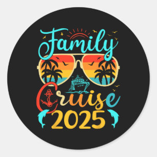 Sticker Rond Croisière en famille 2025 Vacances estivales Famil
