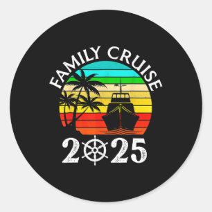 Sticker Rond Croisière en famille 2025 Voyage de vacances Crois