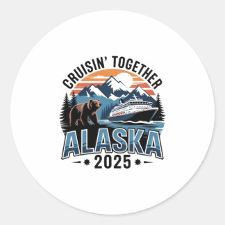 Sticker Rond Croisière Ensemble Alaska 2025 Famille Amie Alaska