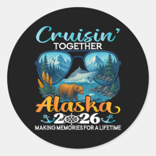 Sticker Rond Croisière ensemble Alaska 2026 Groupe Croisière en