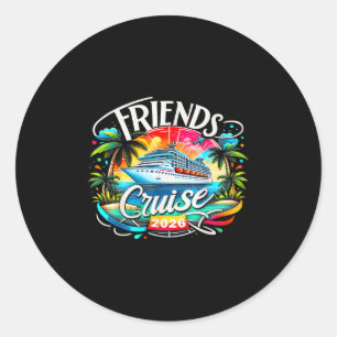Sticker Rond Croisière entre amis 2026 Équipage de croisière 20