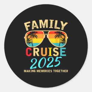 Sticker Rond Croisière familiale 2025 Plage assortie Vacances d