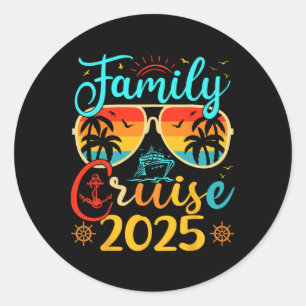 Sticker Rond Croisière familiale 2025 Vacances d'été en famille