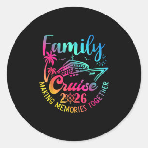 Sticker Rond Croisière familiale 2026 Vacances d'été en famille