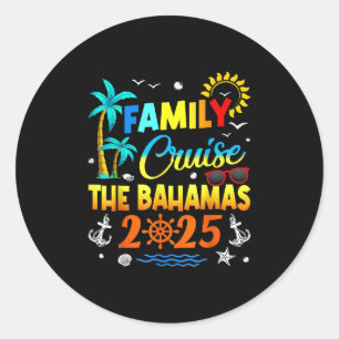 Sticker Rond Croisière familiale aux Bahamas 2025 Été tenue ass