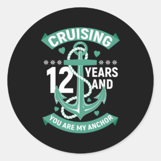 Sticker Rond Croisière Mari 12 Ans 12e Anniversaire