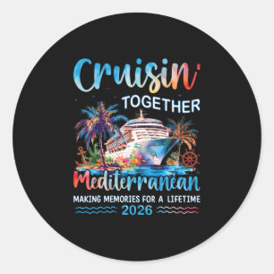 Sticker Rond Croisière Méditerranéenne 2026 Vacances Familiales