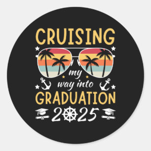 Sticker Rond Croisière Mon Chemin Vers La Croisière Graduation 