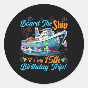 Sticker Rond Croisière pour 15 ans sur un bateau