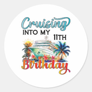 Sticker Rond Croisière pour mon 11e anniversaire Croisière Anni