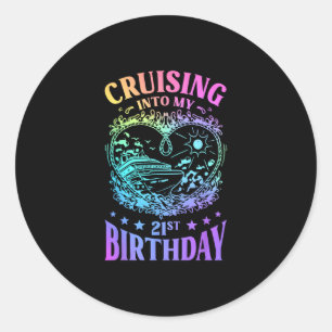 Sticker Rond Croisière pour mon 21e anniversaire de croisière