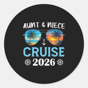 Sticker Rond Croisière Tante Et Nièce 2026 Famille Groupe C