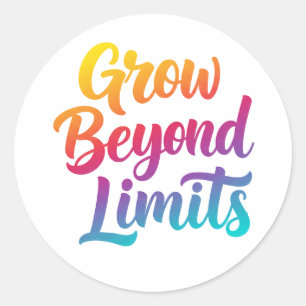 Sticker Rond Croissance au-delà des limites - Dégradé motivatio
