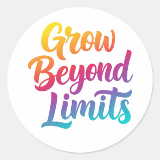 Sticker Rond Croissance au-delà des limites - Dégradé motivatio