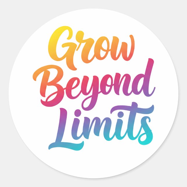 Sticker Rond Croissance au-delà des limites - Dégradé motivatio (Devant)