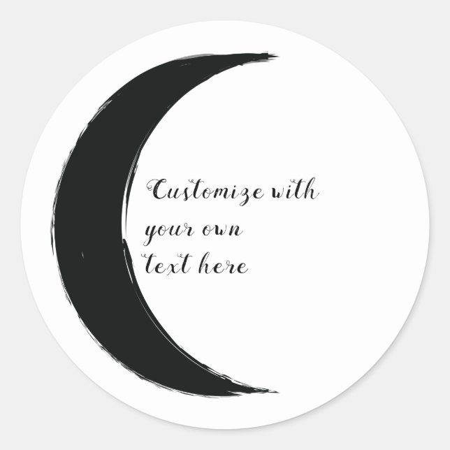Sticker Rond Croissant Noir Astrologie Lune Sombre Zodiaque   (Devant)