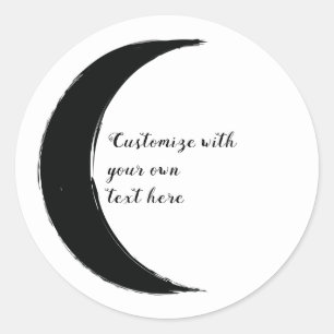 Sticker Rond Croissant Noir Astrologie Zodiaque Lune Sombre