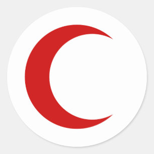 Sticker Rond Croissant rouge