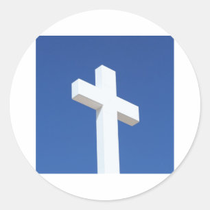 Sticker Rond Croix blanche