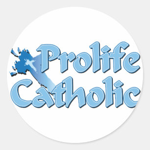 Sticker Rond Croix catholique Prolife