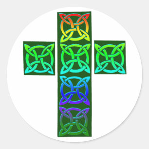 Sticker Rond Croix celtique brillante
