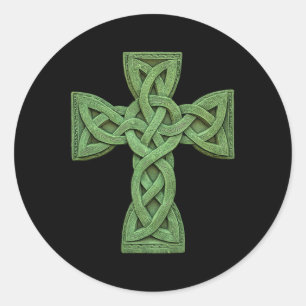 Sticker Rond Croix celtique irlandaise Nœud chrétien Sainte Tri