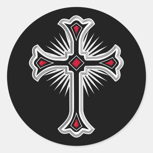 Sticker Rond Croix chrétienne (Devant)