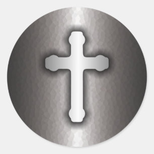 Sticker Rond Croix chrétienne (acier)