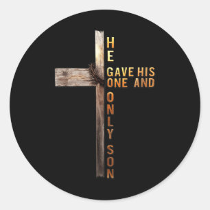 Sticker Rond Croix chrétienne Bible John 3_16 Réflexion 0l3q48