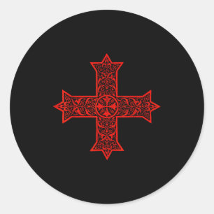 Sticker Rond Croix copte Église orthodoxe copte Christ oriental