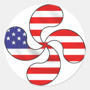 Sticker Rond croix de basque des Etats-Unis