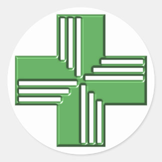 Sticker Rond Croix de la pharmacie
