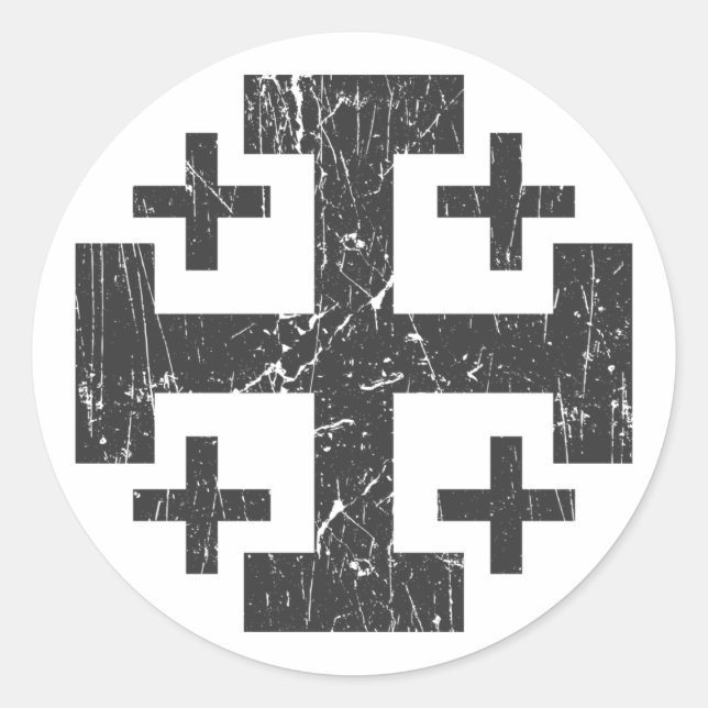 Sticker Rond croix de la terre sainte grunge (Devant)
